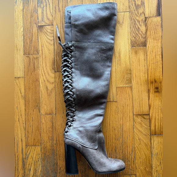 Vince Camuto Tolla leather over the knee lace up back with side zipper size 6.5 - Picture 9 of 15